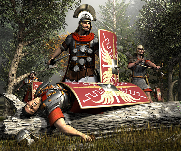 Roman Legionaires attacked in the ancient forest